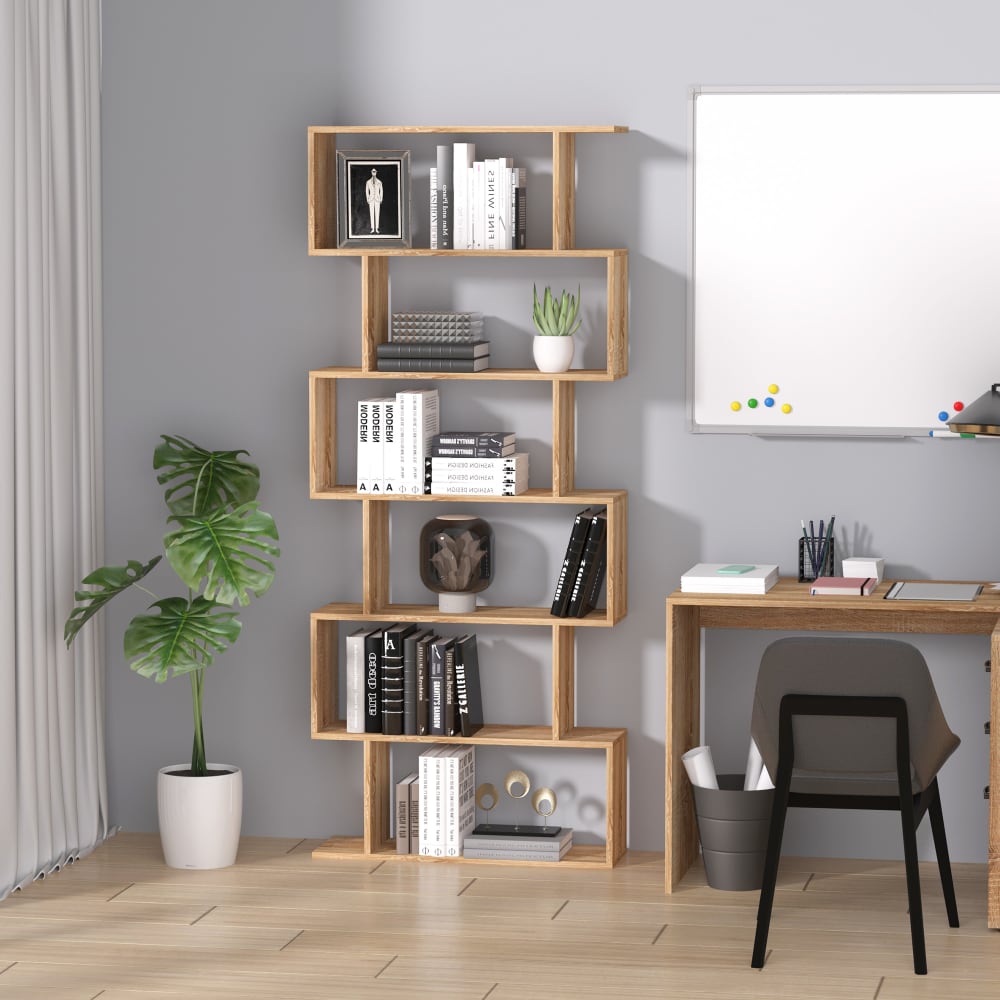 Bibliothèque étagère zig zag 80L x 23l x 192H cm