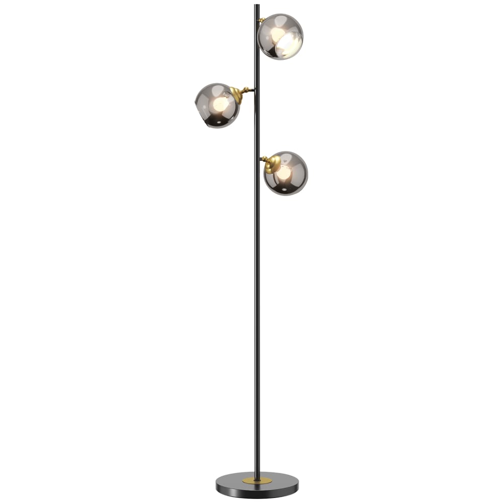 Lampadaire globe néo-rétro 3 ampoules orientables H.162 cm