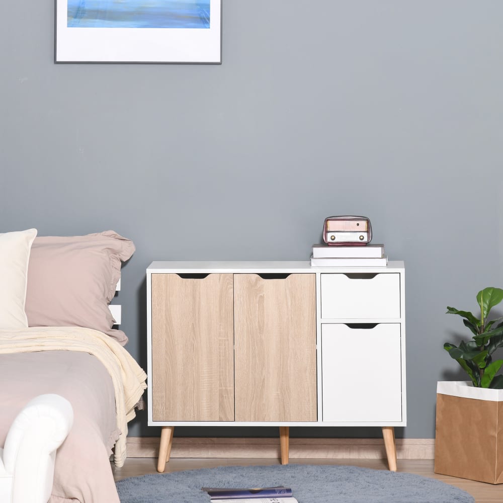 Skandinavischer Designbuffet, 3Türen, Eichenoptik - Maisons Du