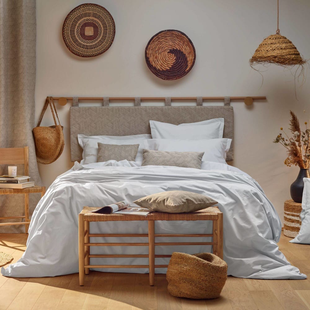 Housse de couette en percale bio blanc 260 x 240 cm