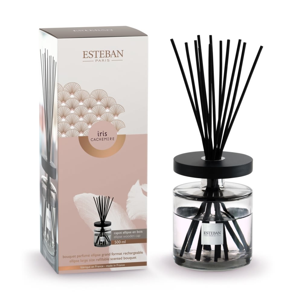 Esteban Paris Parfums Bouquet parfumé Ellipse 500ml style classique chic Transparent Verre