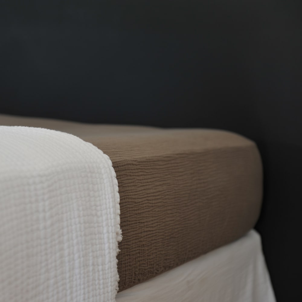 Drap housse gaze de coton terre brûlée 180X200X30 CM