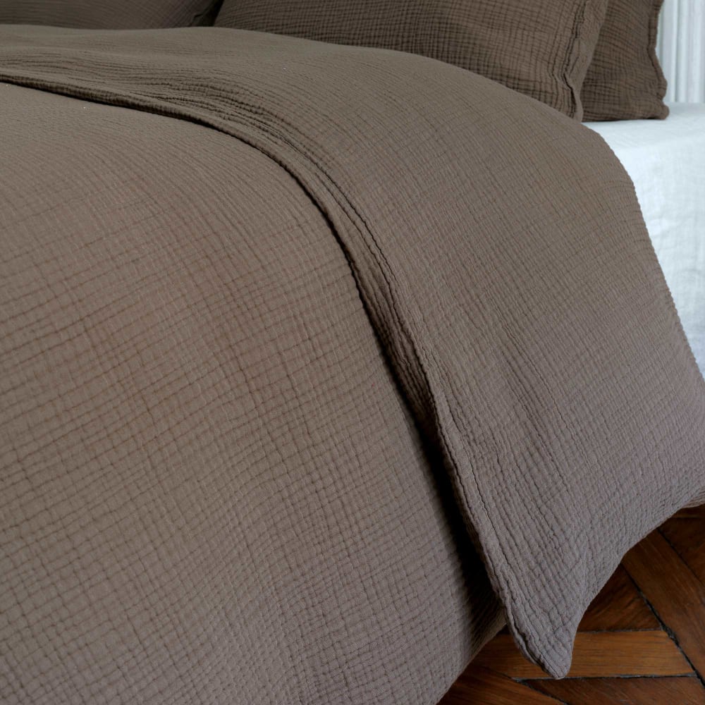 Housse de couette gaze de coton terre brûlée 260X240 CM — vue 3