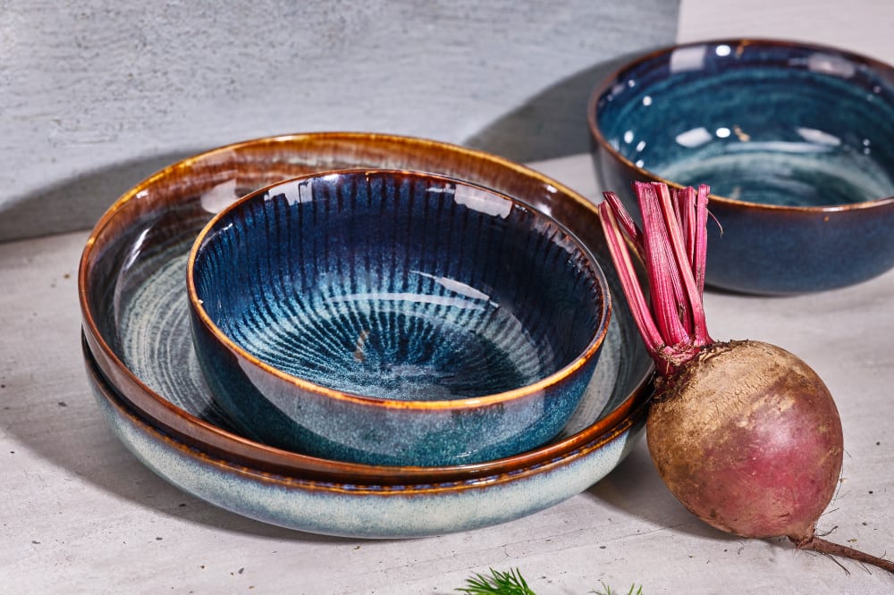 Lot de 6 Saladiers en Grès, bleu, D16,5 X H6,3 cm - Maisons du Monde