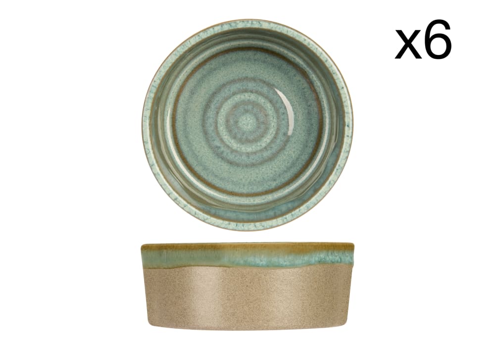 Lot de 6 Coupelles en Grès, bleu, D10 cm