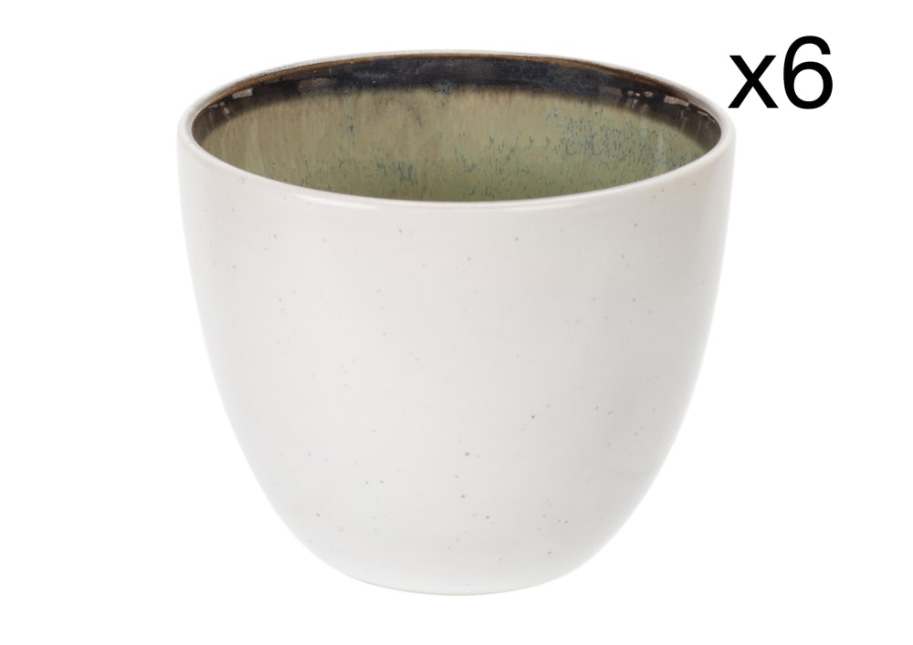 Lot de 6 Tasses en Grès, vert, 26 cl Lot de 6 Tasses en Grès, vert, 26 cl