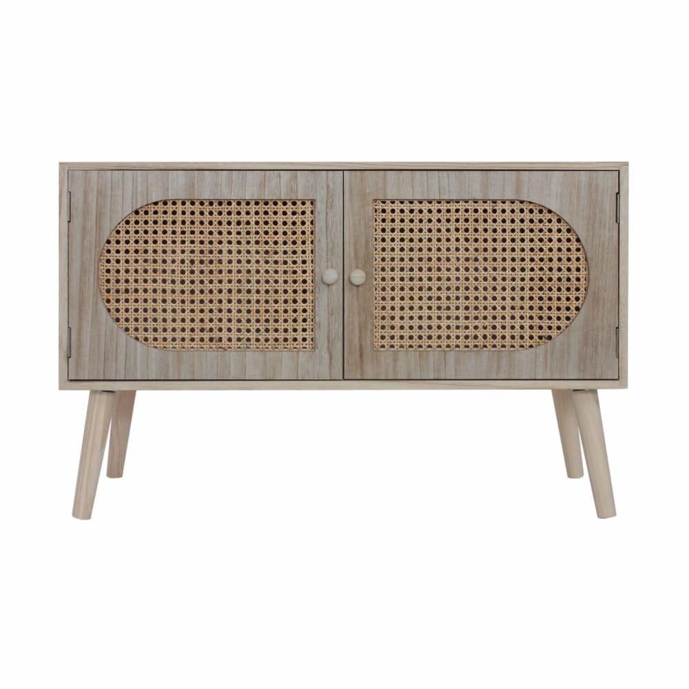 Mobili Rebecca Aufbewahrungsbank im Boho-Stil mit 2 Türen aus braunem Holz style exotic - Holz