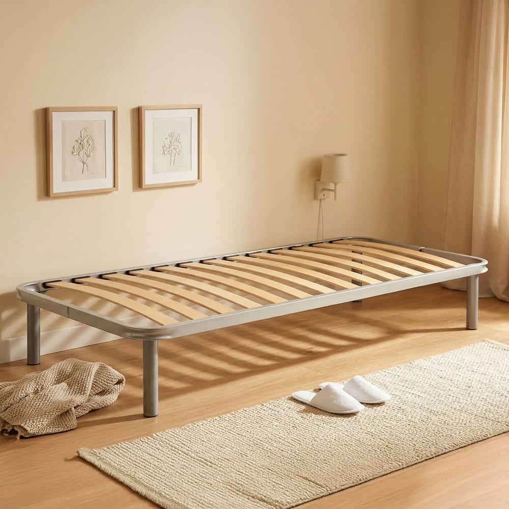 Sommier simple effet bois gris 190x190 cm - Maisons du Monde