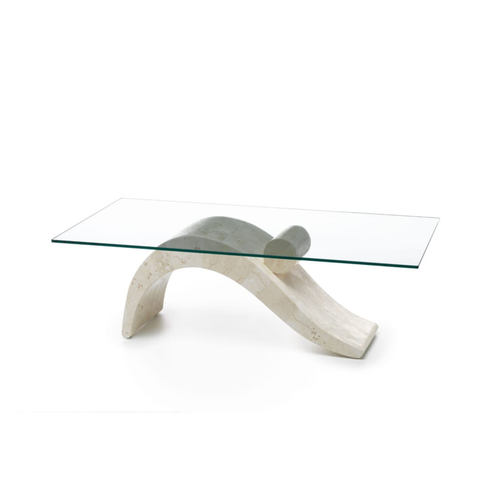 Table+basse+en+pierre+avec+plateau+en+verre+120x70+cm+40h