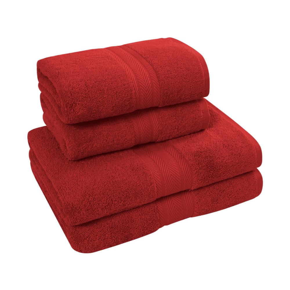 Ensemble de bain 4 pièces en coton rubis - Maisons du Monde