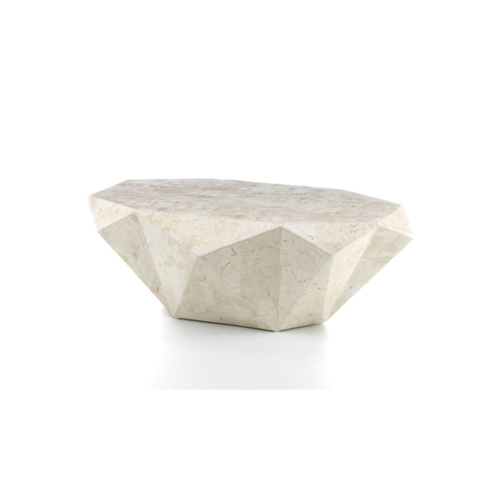 Table basse en pierre beige 120x70 cm 40h