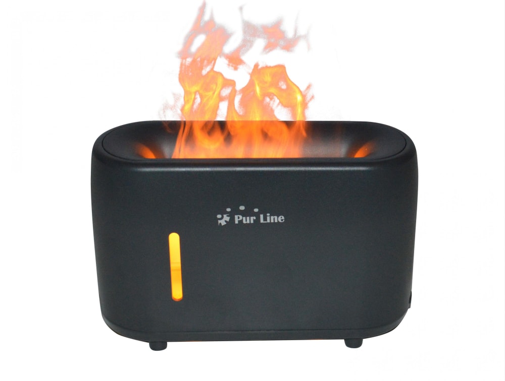 Diffuseur d'arômes à ultrasons avec effet de flamme en noir - Maisons du Monde