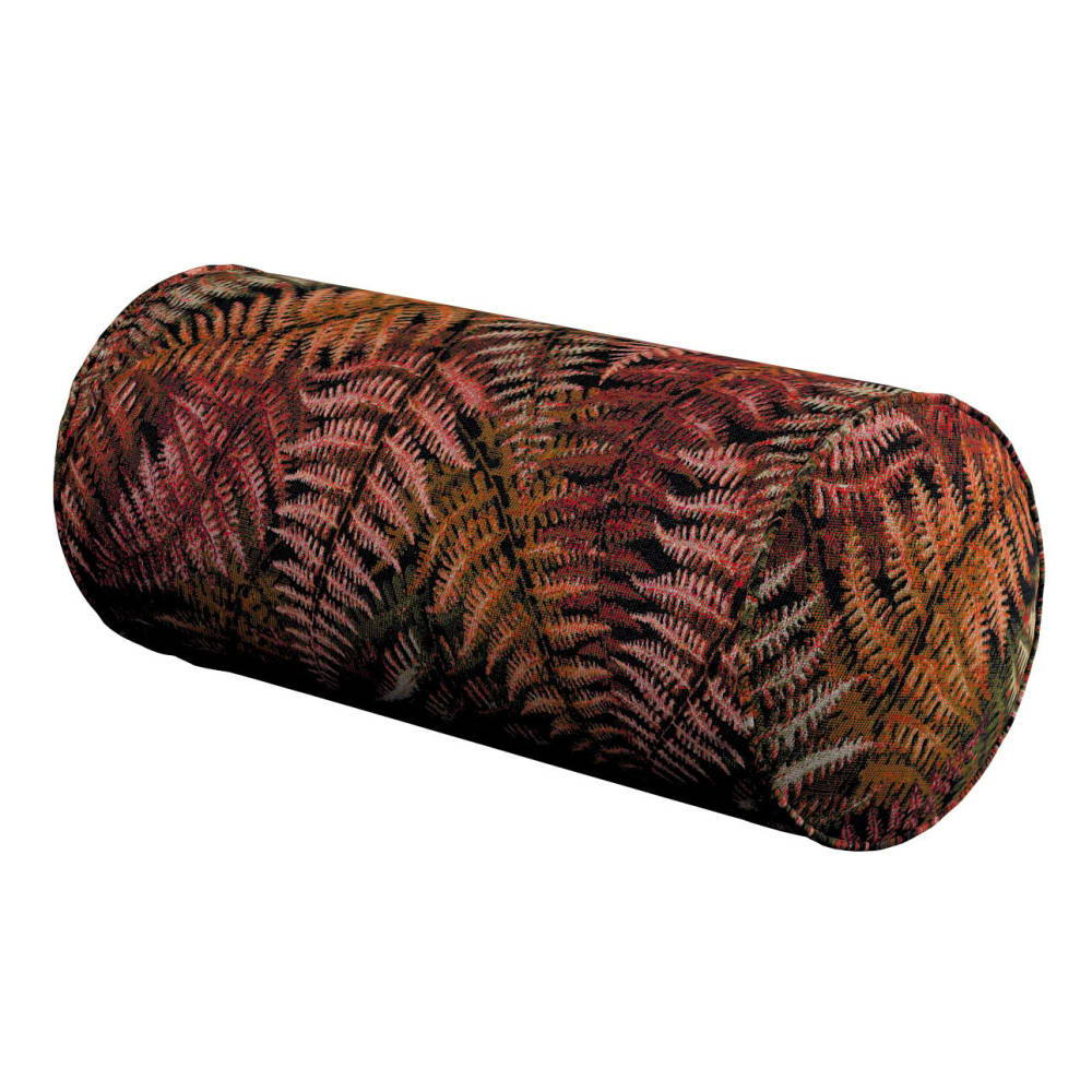 Dekoria Nackenrolle mit Paspel, braun und rot 16x40 cm - Stoff