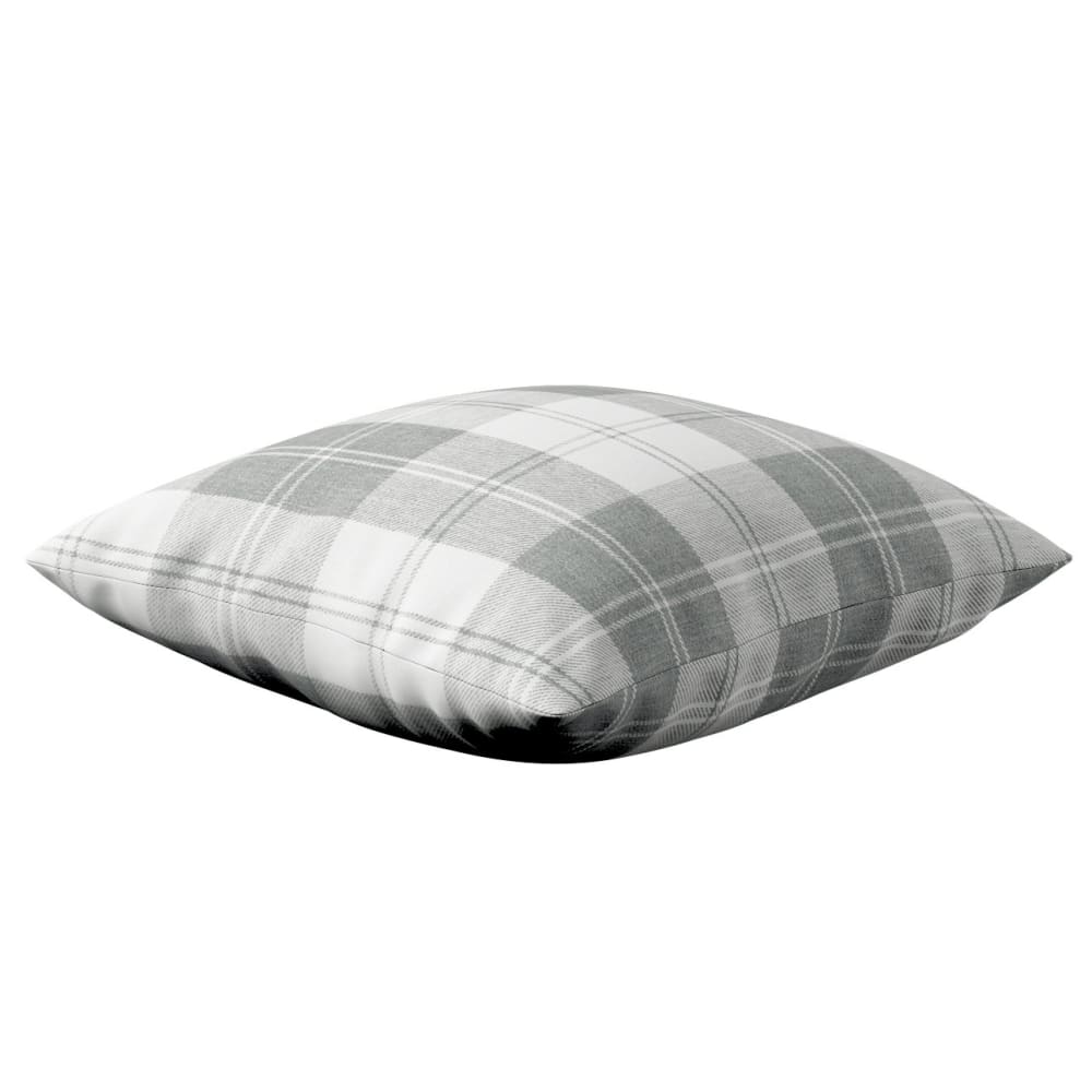 Kissenbezug karriert, weiß- grau, 43x43 cm - Maisons Du Monde