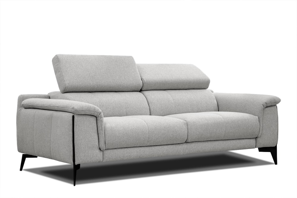 Canapé xxl droit 3 places tissu gris clair - Maisons du Monde