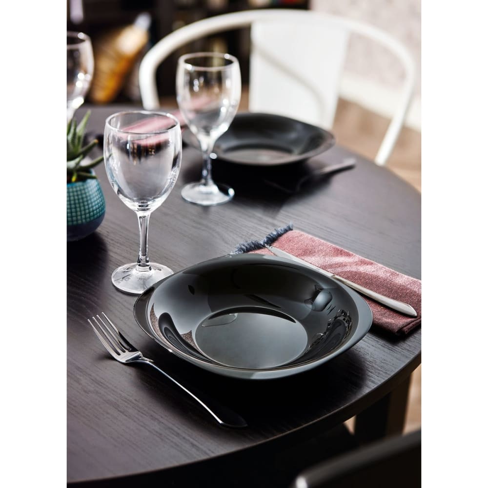 Assiette creuse noire 23,7 x 21,2 cm - Maisons du Monde