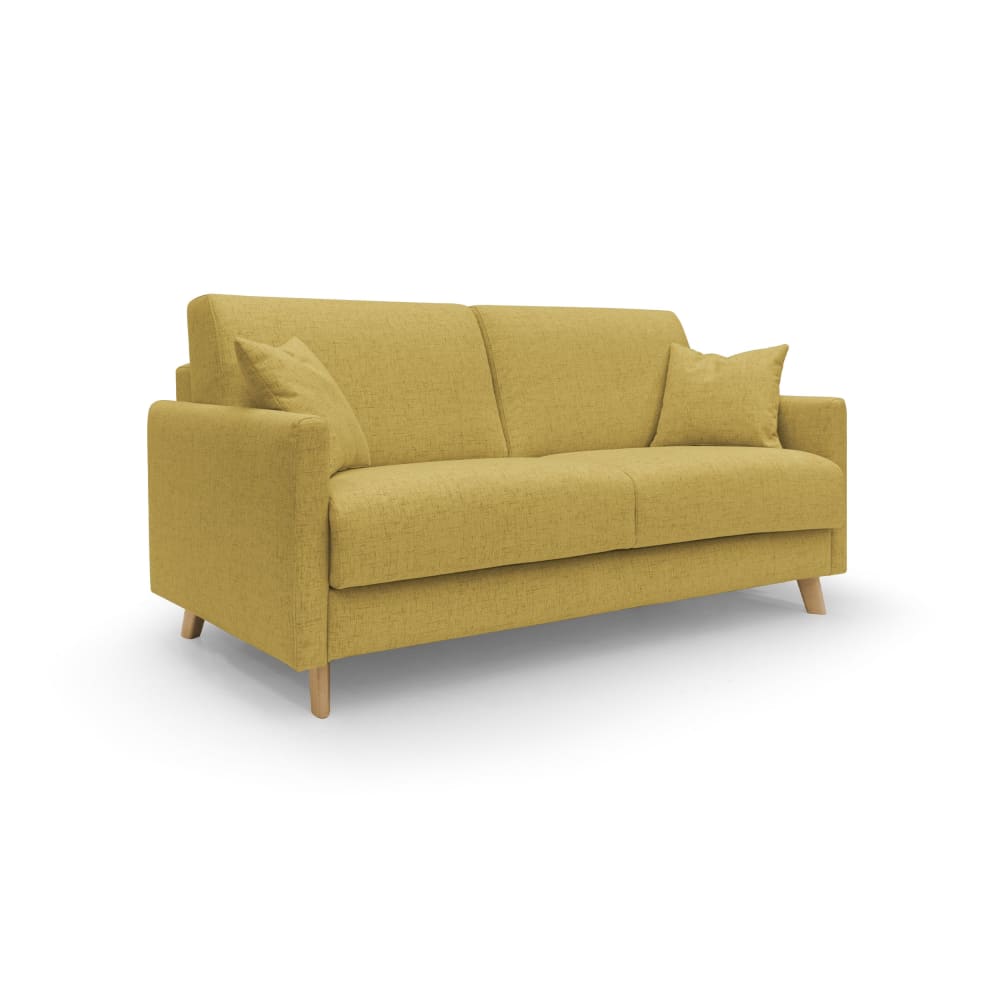 Canapé lit convertible en tissu imperméable 160 cm jaune