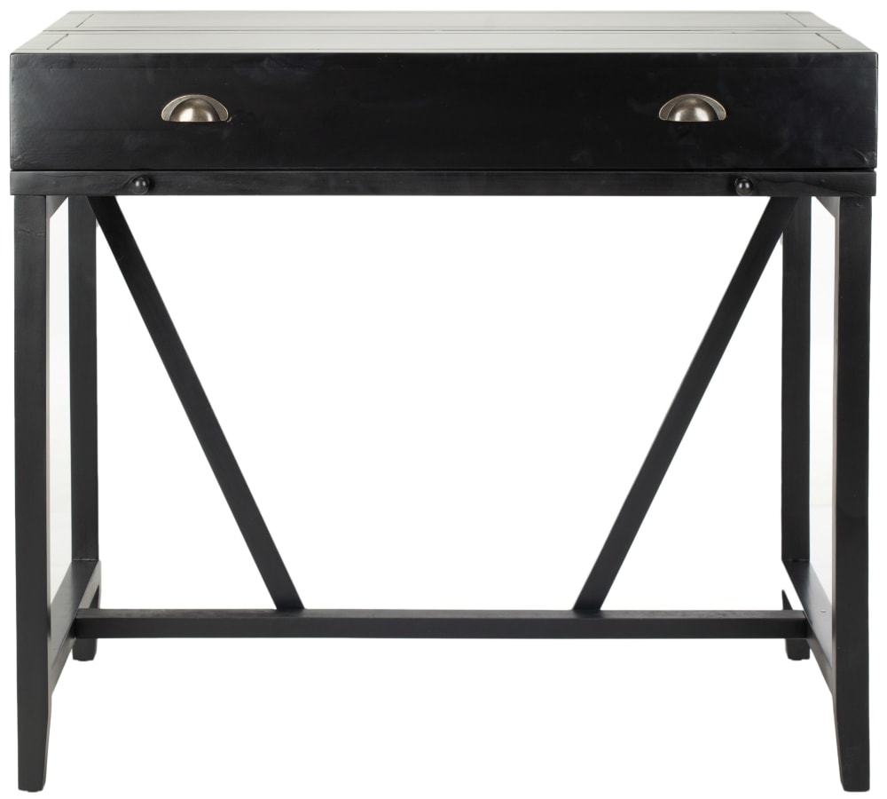 Bureau en bois de pin, noir