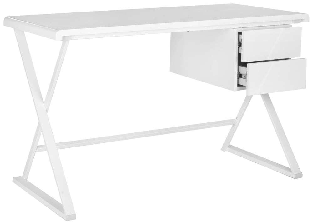 Safavieh Schreibtisch aus Mdf, Weiß style classic chic Beige Spanplatte
