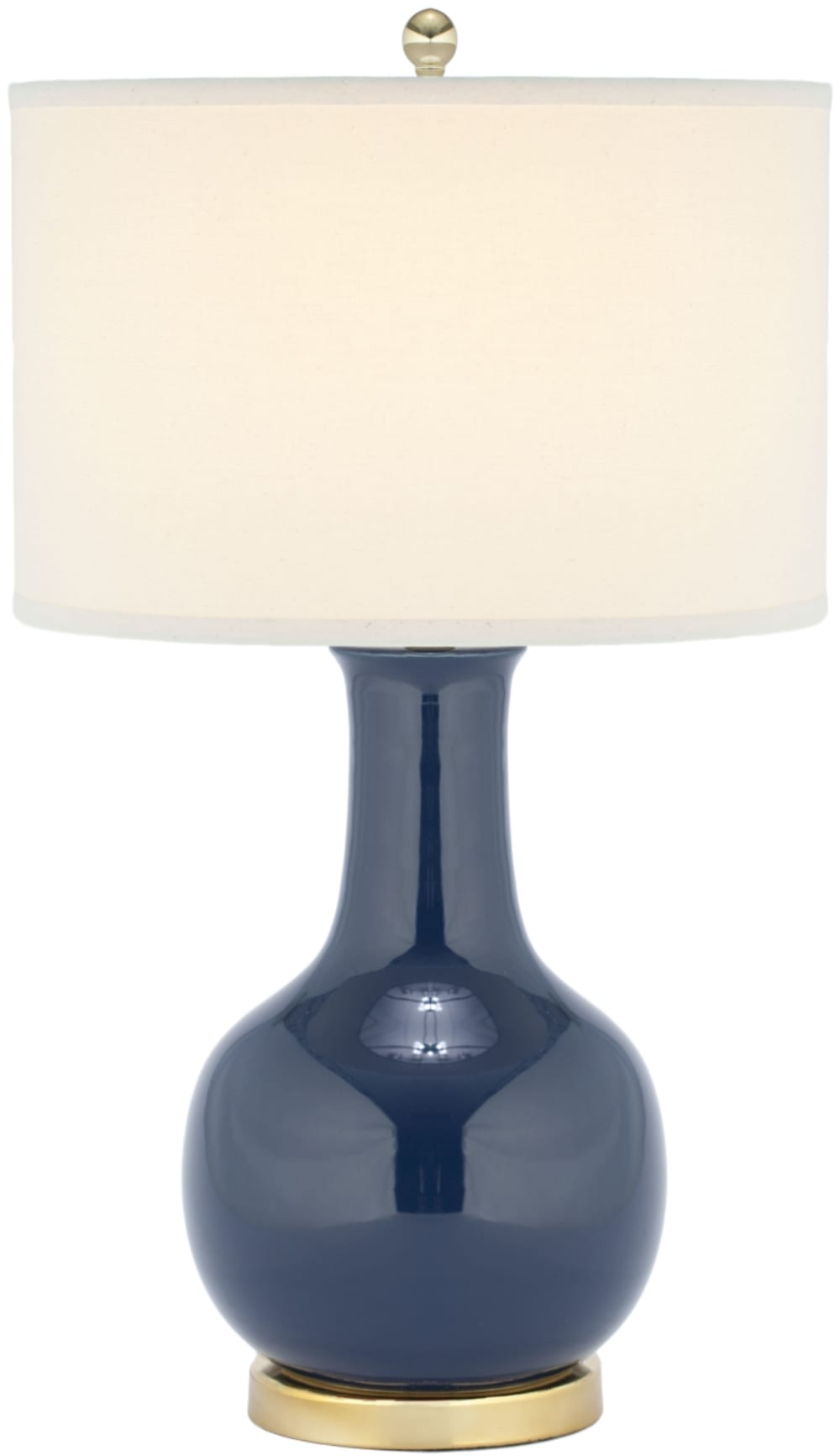 Lampe de table en ceramique bleu marine