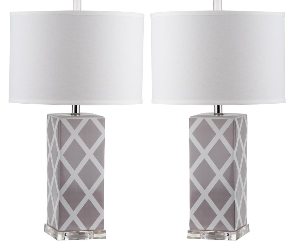 Safavieh 2er-Set tischlampen aus Keramik/Acryl, Grau style modern Grau Keramik