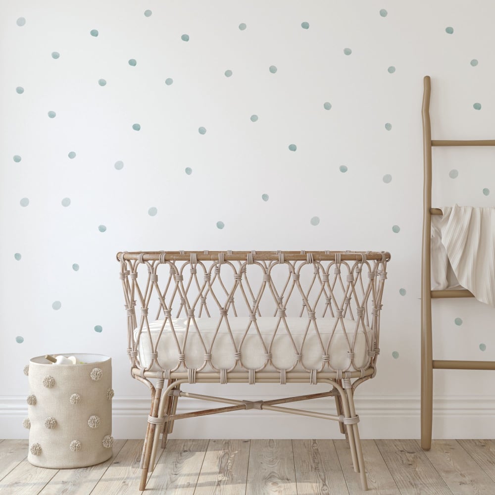 Stickers mureaux en vinyle rondes style aquarelle vert - Maisons du Monde
