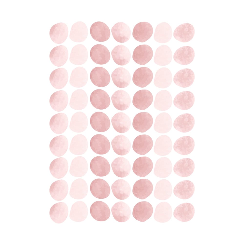 Nicolasito Stickers mureaux en vinyle rondes style aquarelle rose Rose Pva - Polyacétate De Vinyle - 25x32x0cm