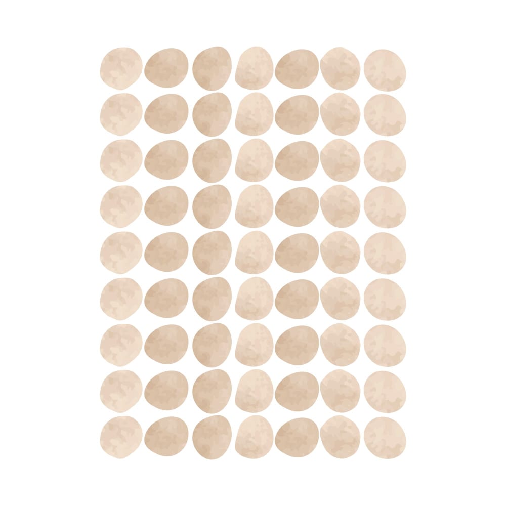 Nicolasito Stickers mureaux en vinyle rondes style aquarelle beige Beige Pva - Polyacétate De Vinyle - 25x32x0cm