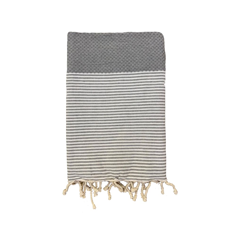Fouta traditionnelle ''Mikanda'' Gris 100x200