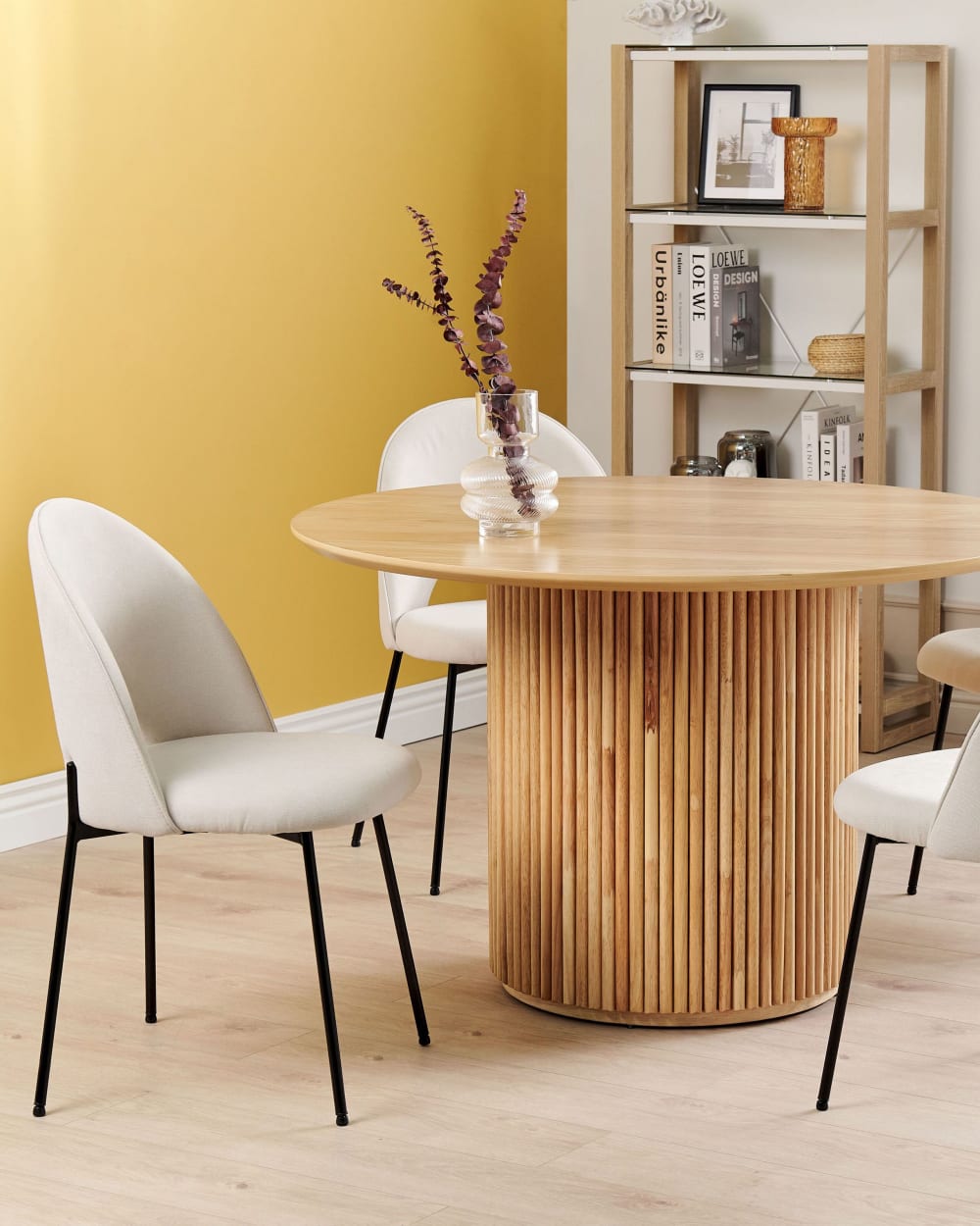 Lot de 2 chaises de salle à manger en tissu beige 46x83cm