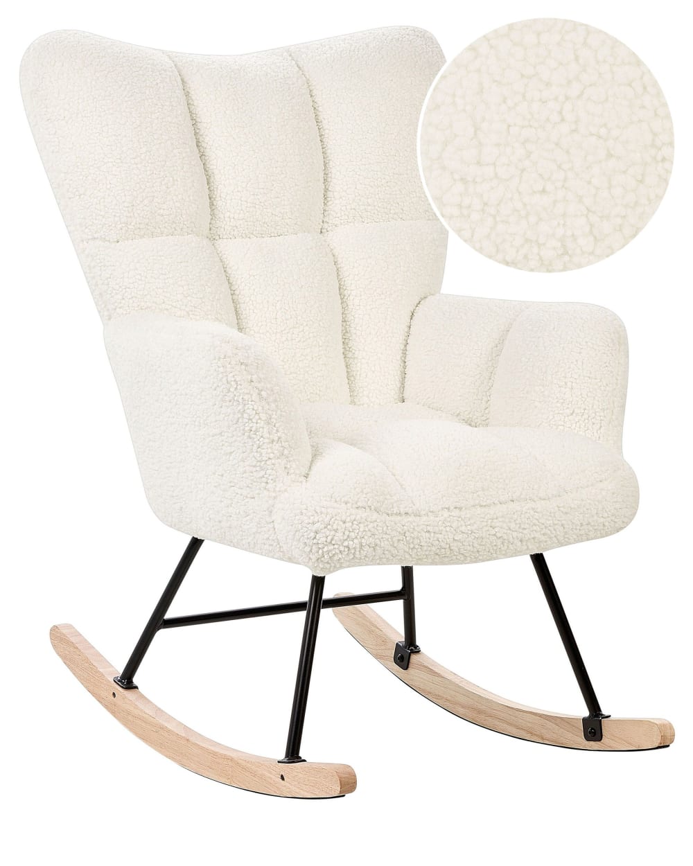 Fauteuil à bascule bouclé blanc — Beyit