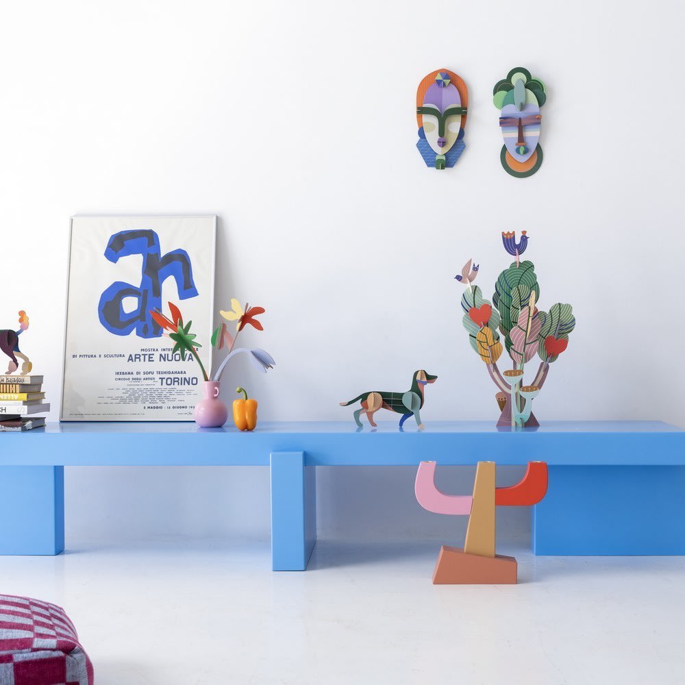 Sculpture carton multicolore 18x36 - Maisons du Monde