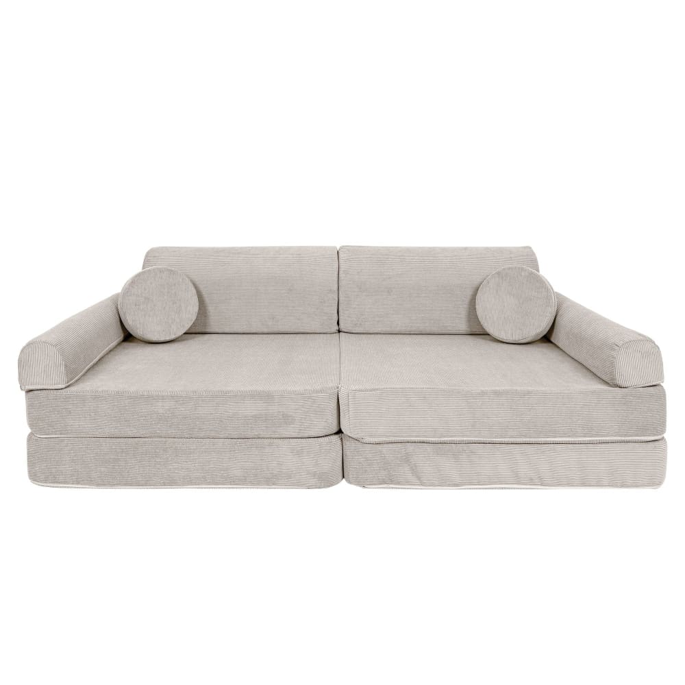 Canapé enfant 8 modules 160 cm velours côtelé fin, gris
