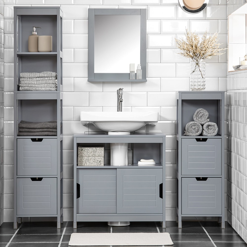 Waschbeckenunterschrank Holz Stahlgrau - Maisons Du Monde