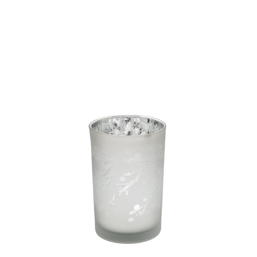 Sia Deco Dekoratives Windlicht aus Glas H18, Silber und Grau style modern Silber Glas