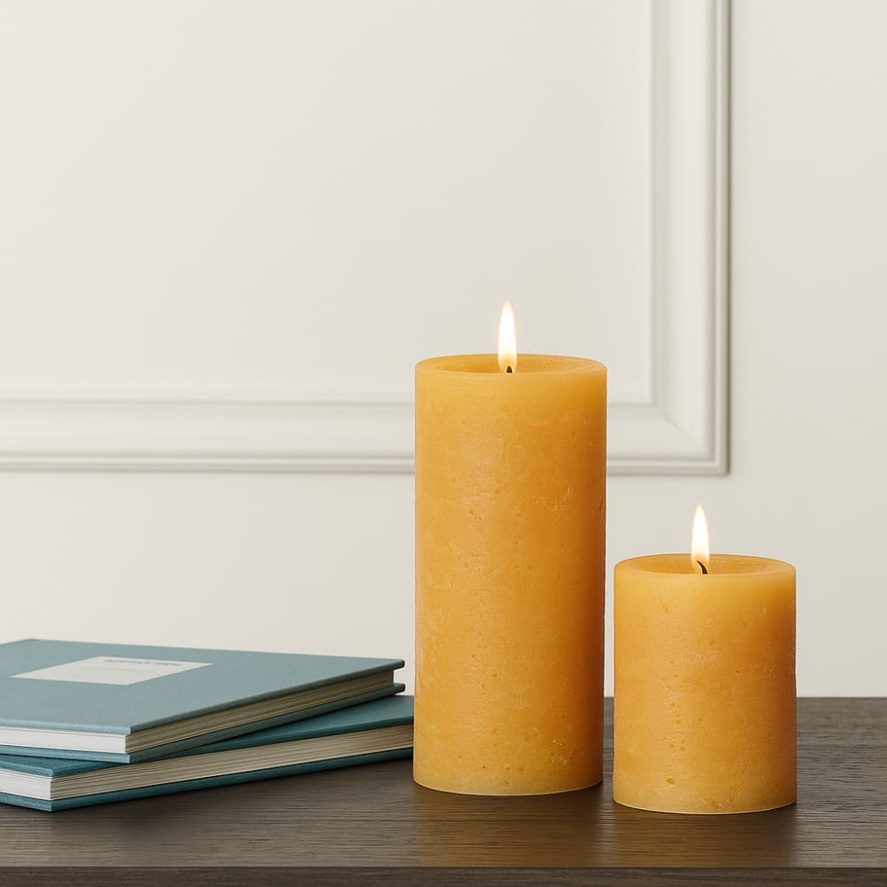 Bougie cylindrique jaune h10 - Maisons du Monde