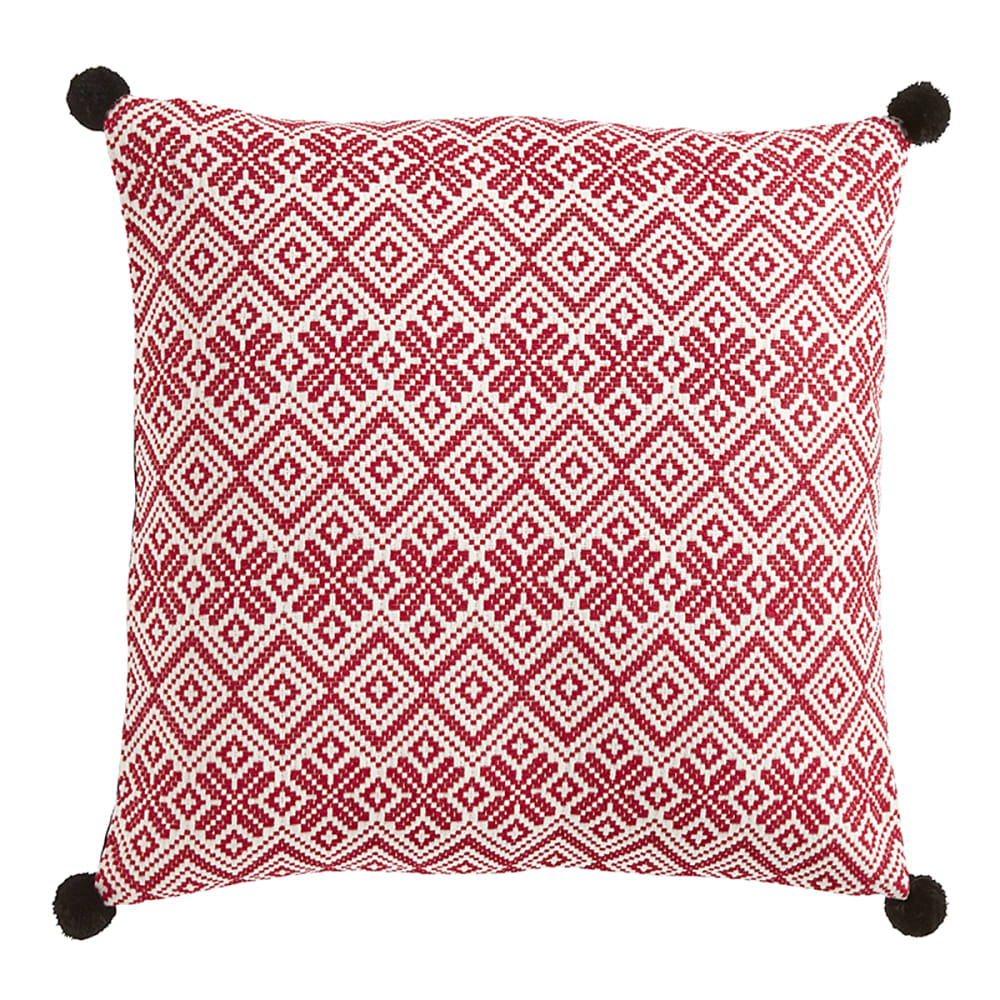 Sia Deco Kissenbezug aus Baumwolle 50x50, Rot und Weiß style modern Rot Baumwolle