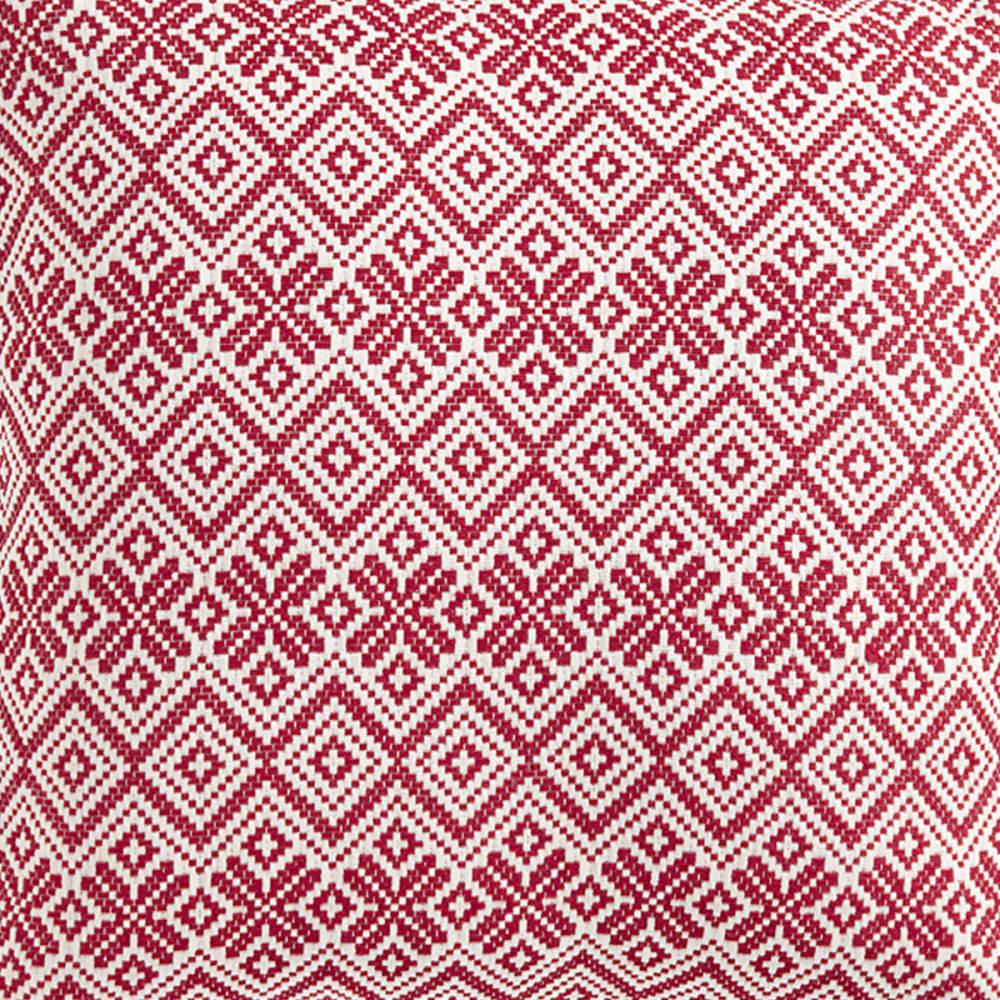 Housse de coussin décoratif en coton rouge et blanc 50x50 — vue 4