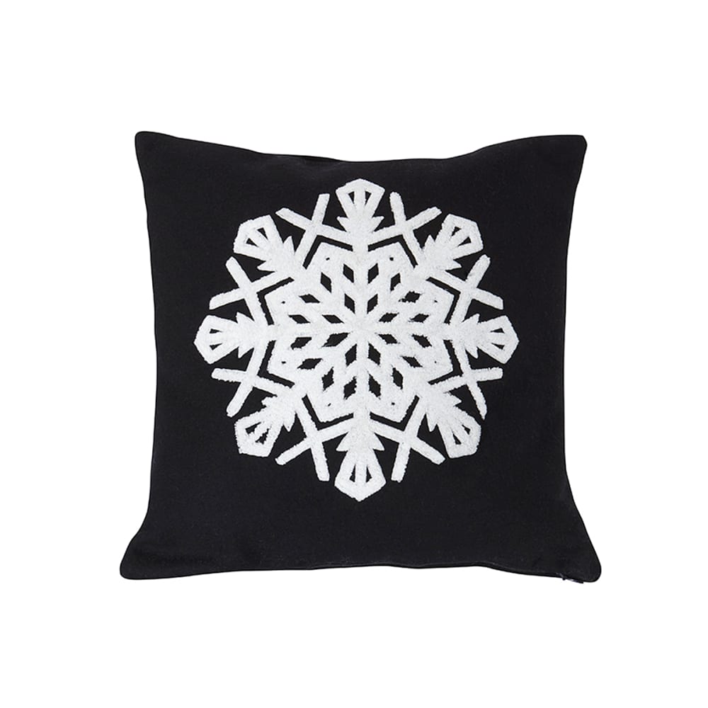 Sia Deco Kissenbezug aus Wolle 40x40, Schwarz und Weiß style modern Schwarz Wolle