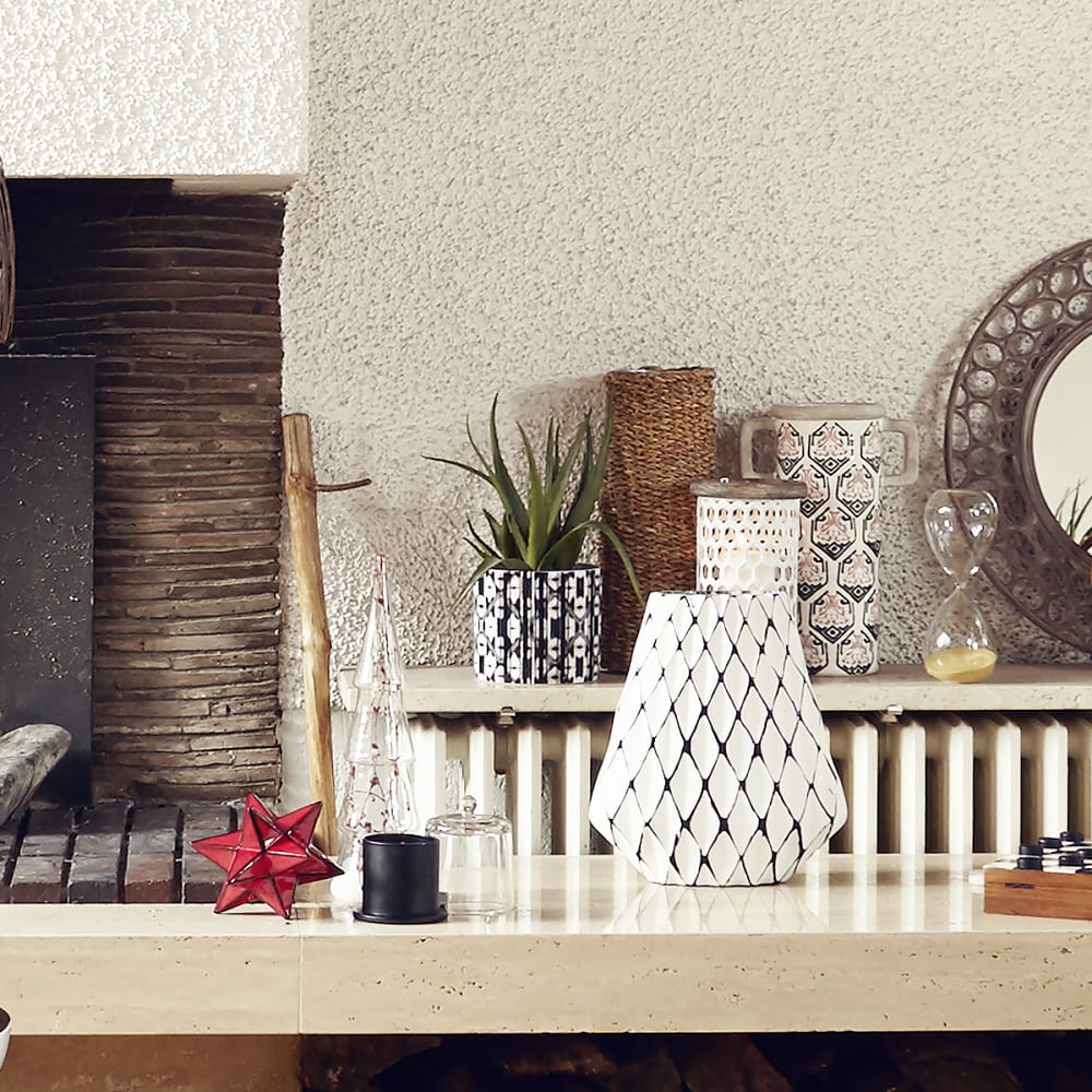 Cache-pot décoratif en fer noir et blanc h12 — vue 4