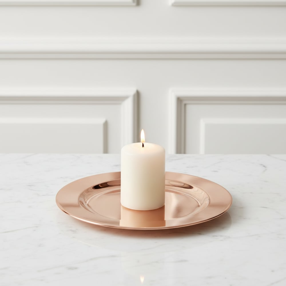 Plateau décoratif en acier cuivre D14 - Maisons du Monde