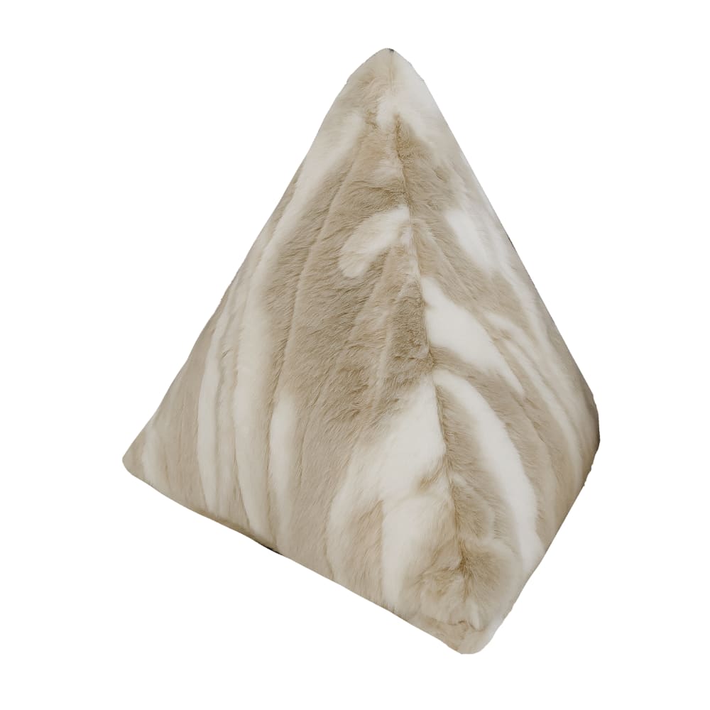 MX HOME Pyramidenkissen aus beigem und weißem Kunstpelz style classic chic - Webpelz