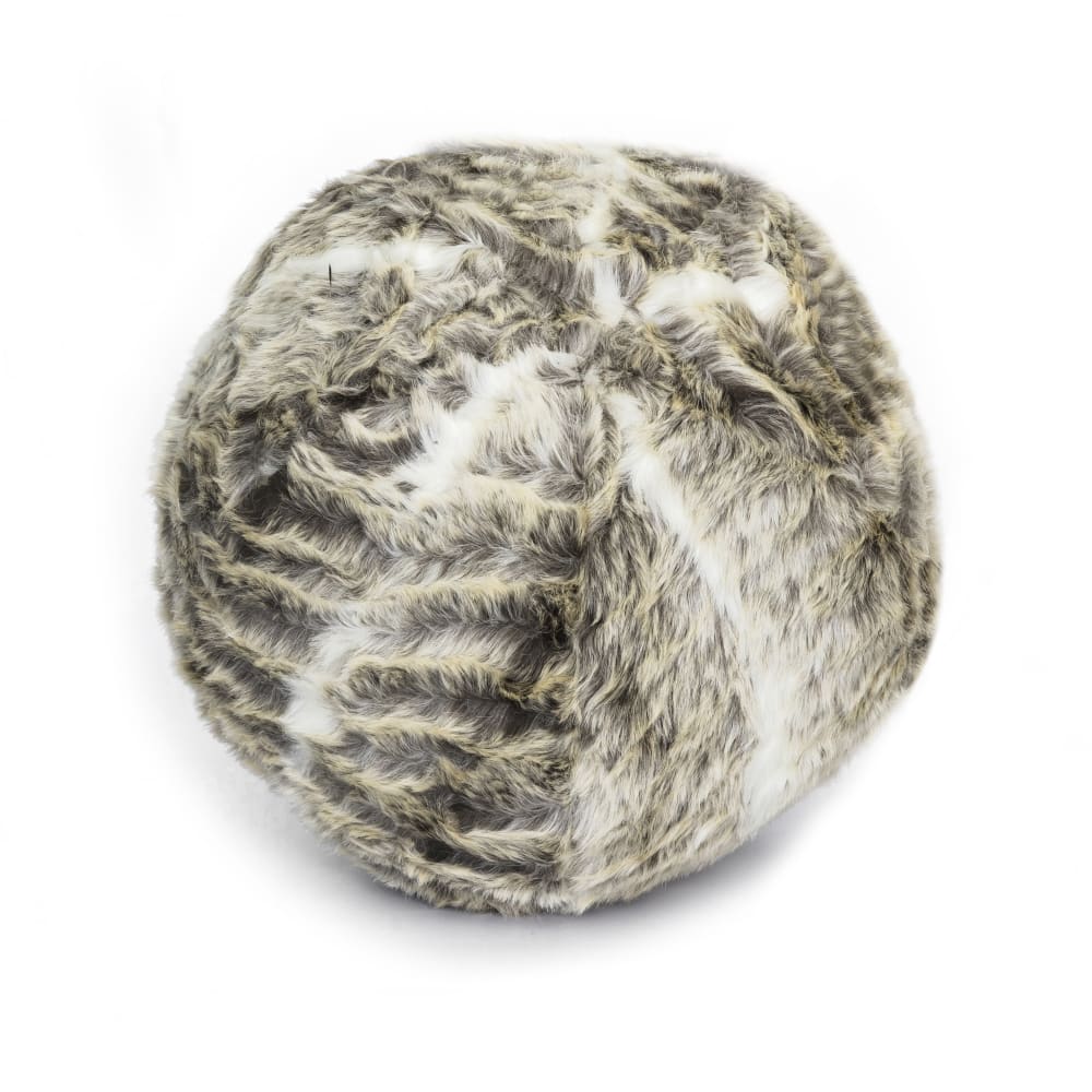 Coussin balle en fausse fourrure marron clair