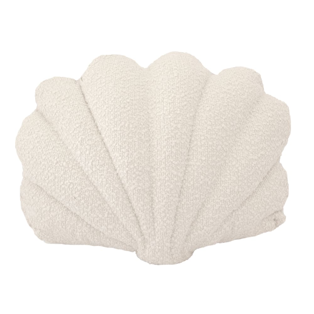 MX HOME Muschelkissen aus Bouclé-Wolle style modern Weiß Wolle