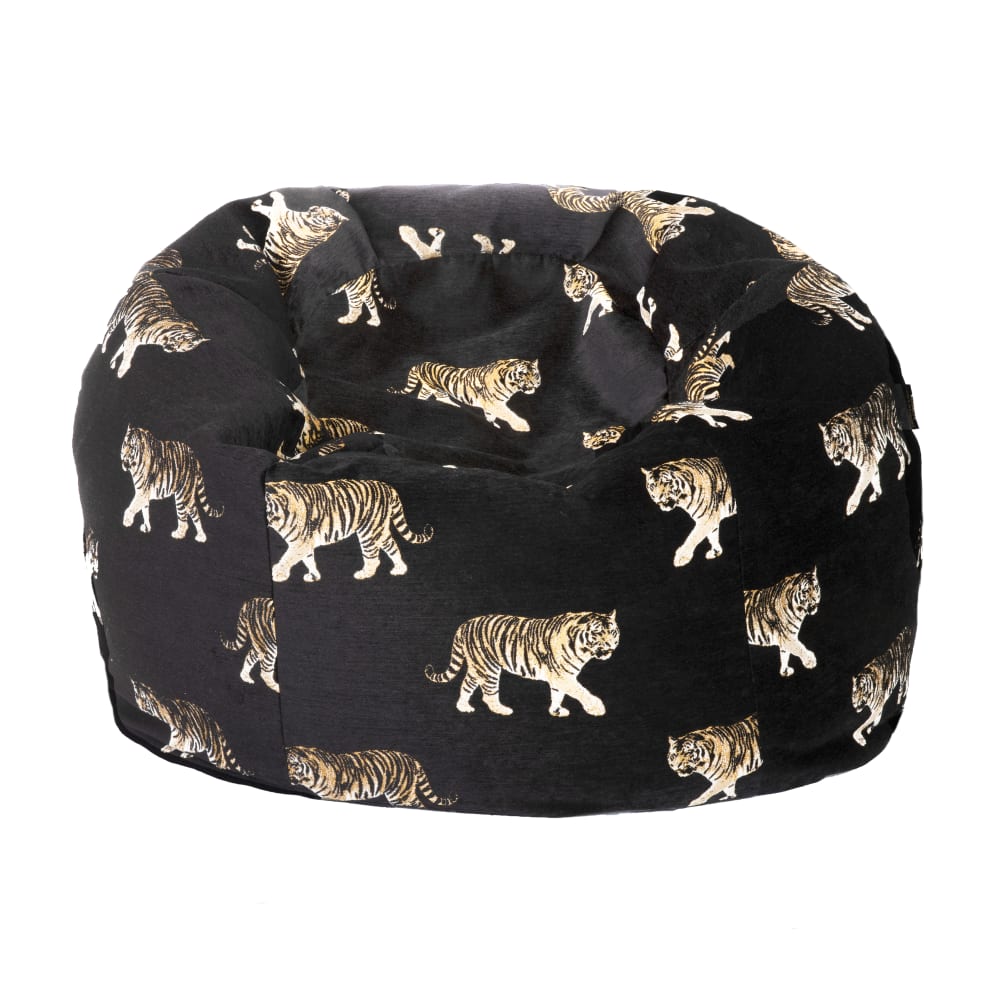 Pouf en velours noir