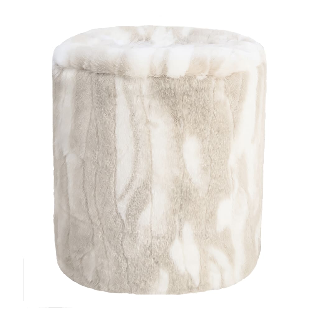 Pouf en fausse fourrure - blanche