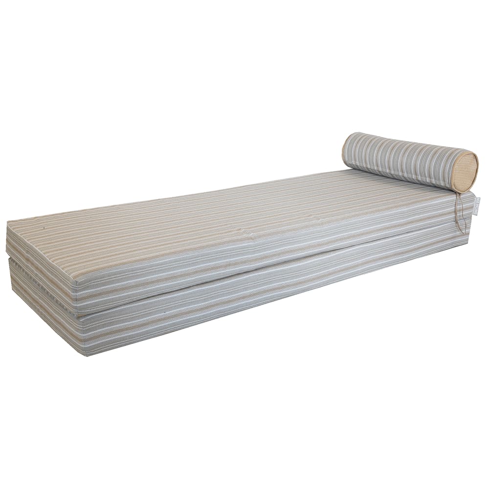 Matelas extérieur réversible recto rayé & verso raphia - Double