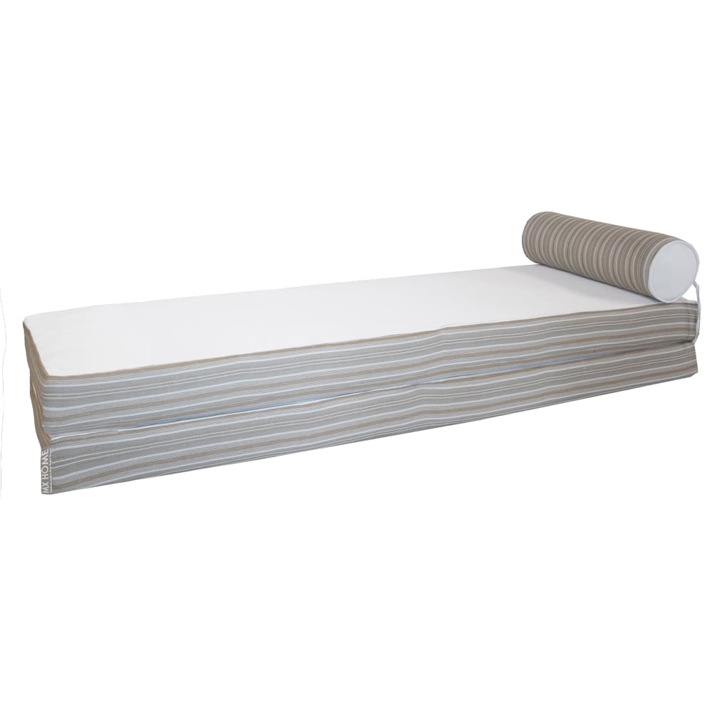 Matelas extérieur réversible recto rayé & verso blanc - Double