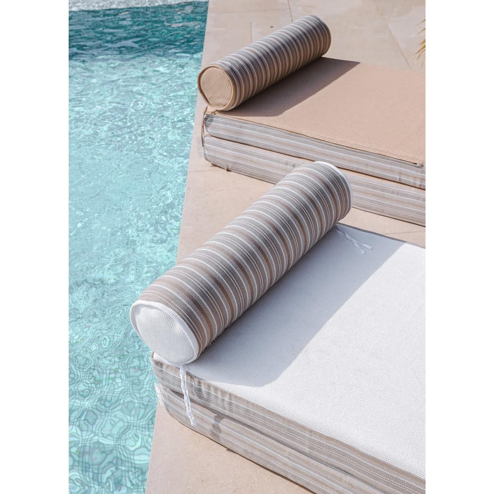 Matelas extérieur réversible recto rayé & verso blanc - double - Maisons du Monde
