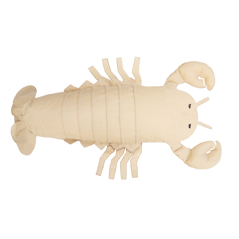 Pouf homard extérieur flottant déhoussable en tissu effet raphia